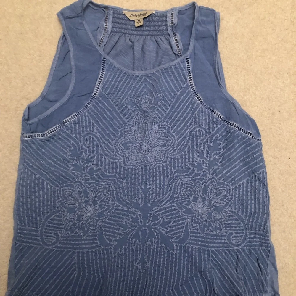 Lucky Brand Sleeveless Tank Top Blue size M - Picture 2 of 4